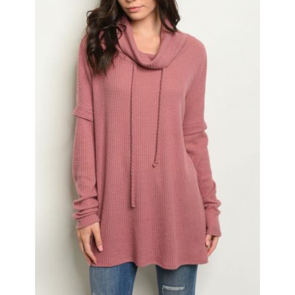 Mauve Cowl Neck Sweater Top NEW small